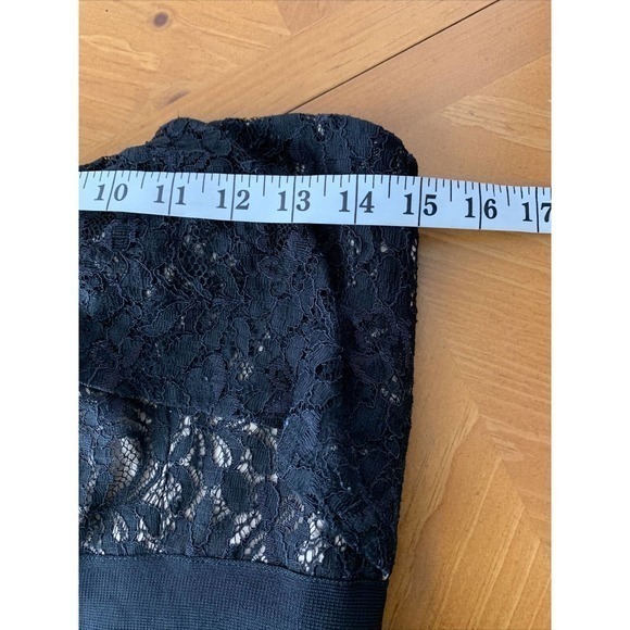 Bebe Strapless Lace Bandage‎ Dress Sz M Rocker Goth Mini MIDI Formal Cocktail - Picture 6 of 9